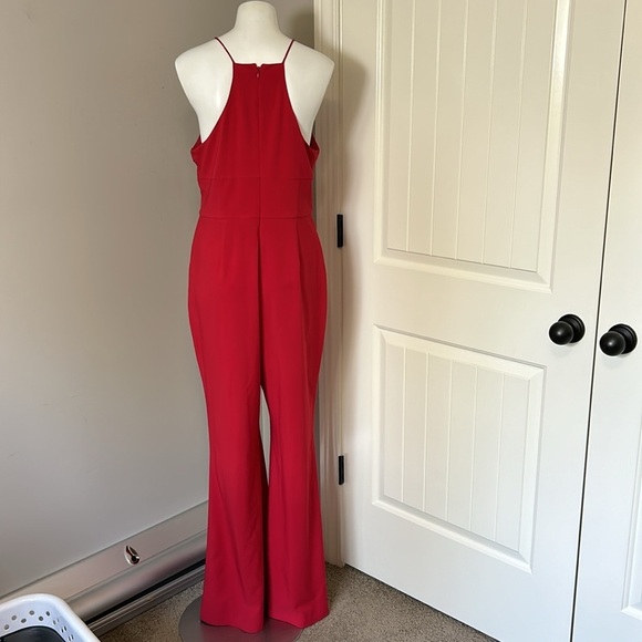 Anthropologie Hutch Jumpsuit Front Slit Jumpsuit Red Flare Leg Sleeveless 12 NEW - Picture 9 of 16